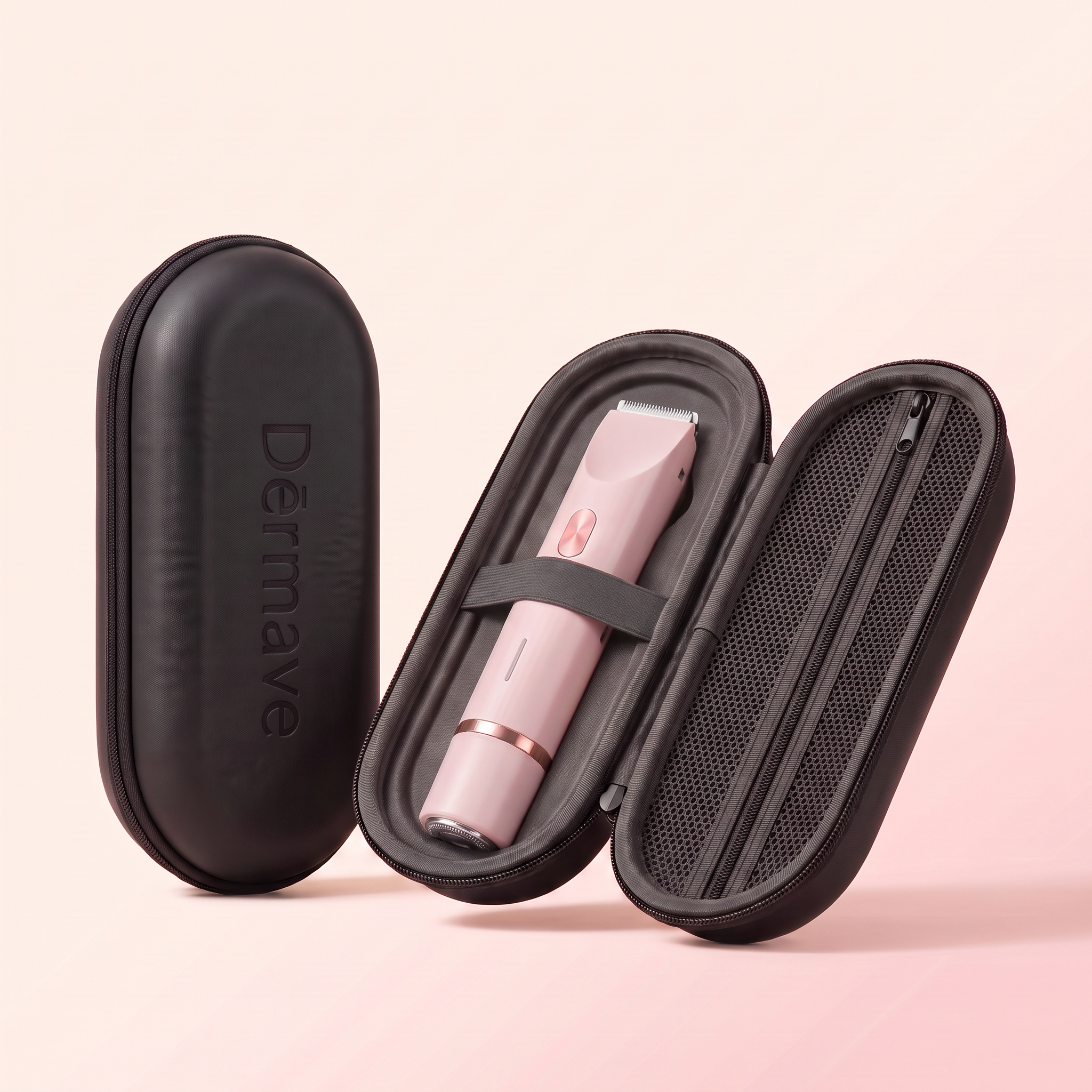 Modern handheld beauty device with indicator lights and a 30-day guarantee badge.
