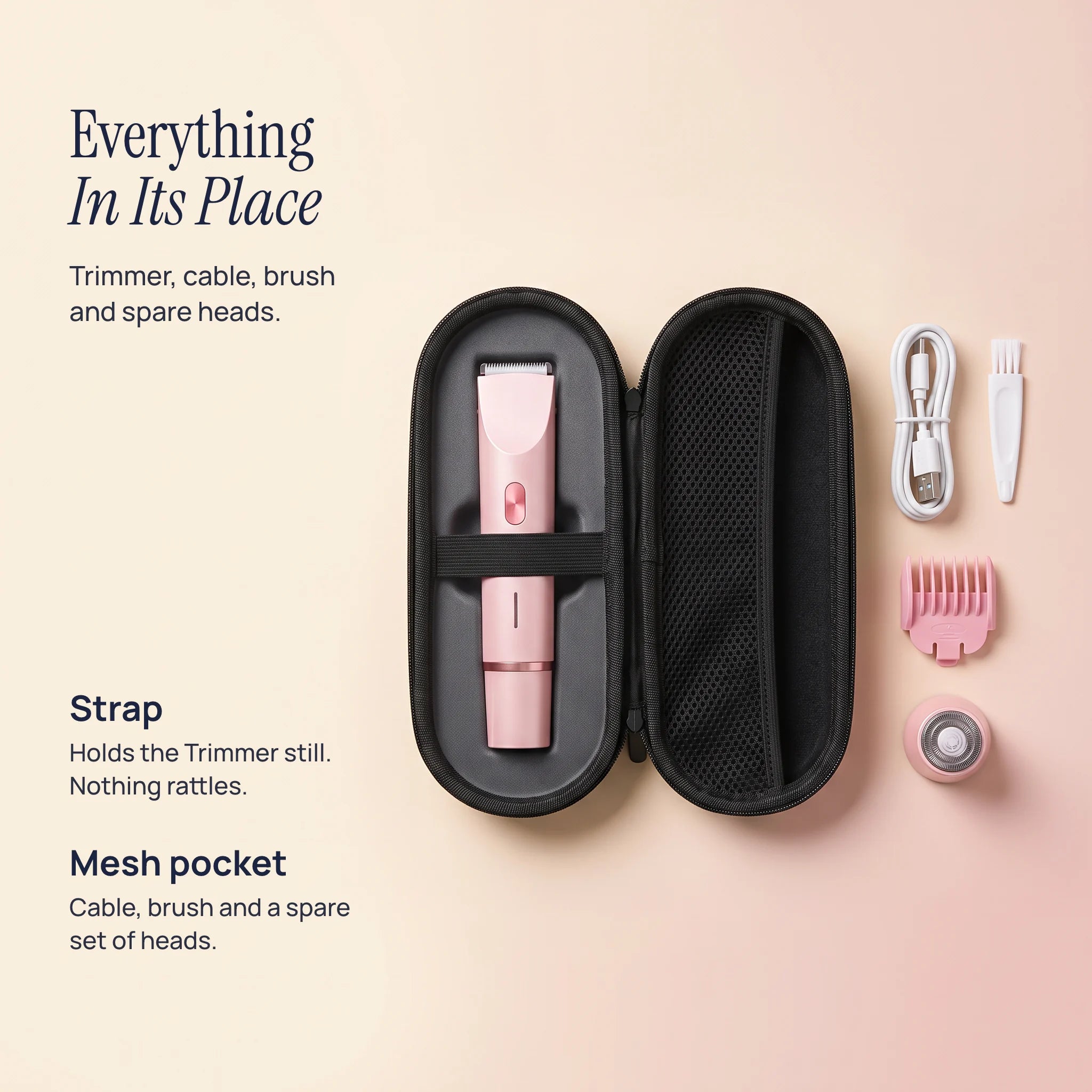 Modern handheld beauty device with indicator lights and a 30-day guarantee badge.